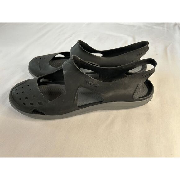 Women's Black Crocs Sandals, Size W11, Closed Toe, Comfortable, Slip-on, New - Picture 6 of 6